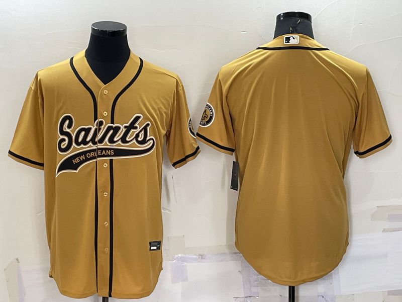 Men New Orleans Saints Blank Yellow 2022 Nike Co branded NFL Jersey->new orleans saints->NFL Jersey
